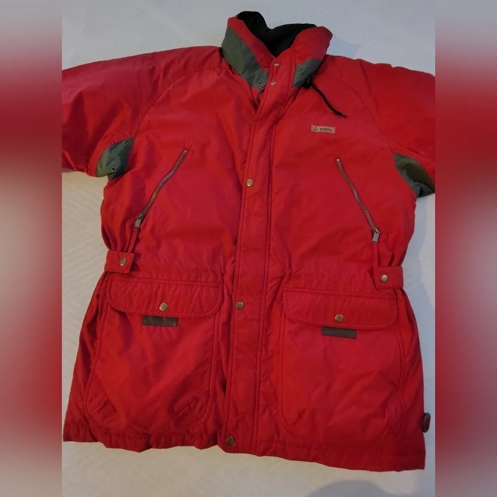 Gerry  Men's Red and Gray Puffer Jacket Size L